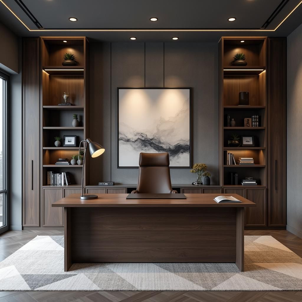 Managing Director Suite with Executive Desk with Leather Blotter & Cable Hub #121